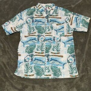 Hook & Tackle Tropical Print Men's‎ Shirt XL